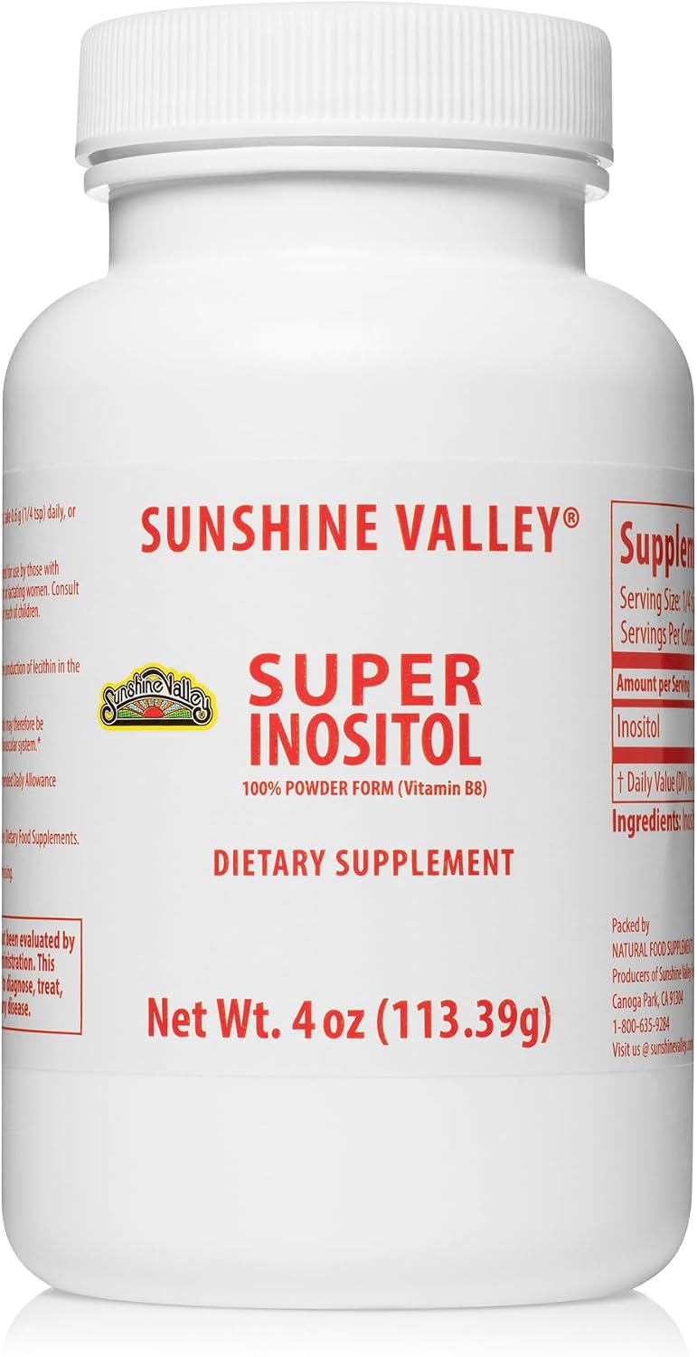 Sunshine Valley® Super Inositol en Polvo – Complemento Alimenticio – Sin Sabor – 226 g