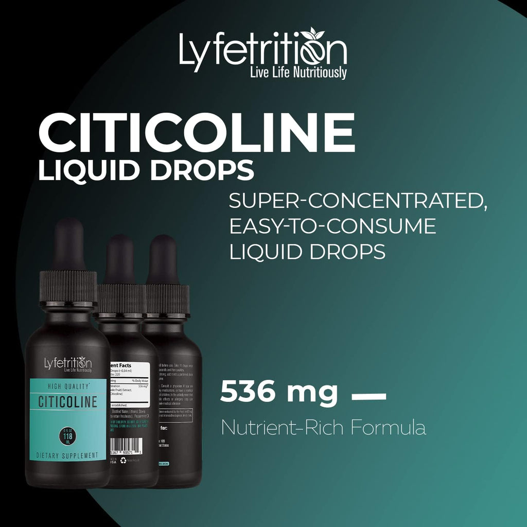 Lyfetrition Citicolina Gotas Líquidas 536 mg, 118 ml, 220 Dosis