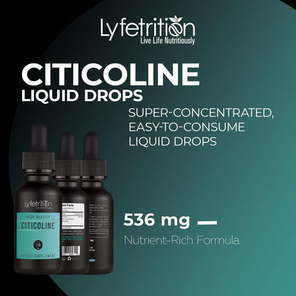 Lyfetrition Citicolina Gotas Líquidas 536 – Dosis concentrada: Cada dosis de 536 mg proporciona una cantidad – Image 2
