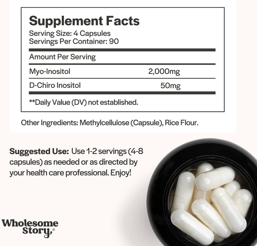 Wholesome Story Myo-Inositol y D-Chiro Inositol (Proporción 40:1), 90 Cápsulas