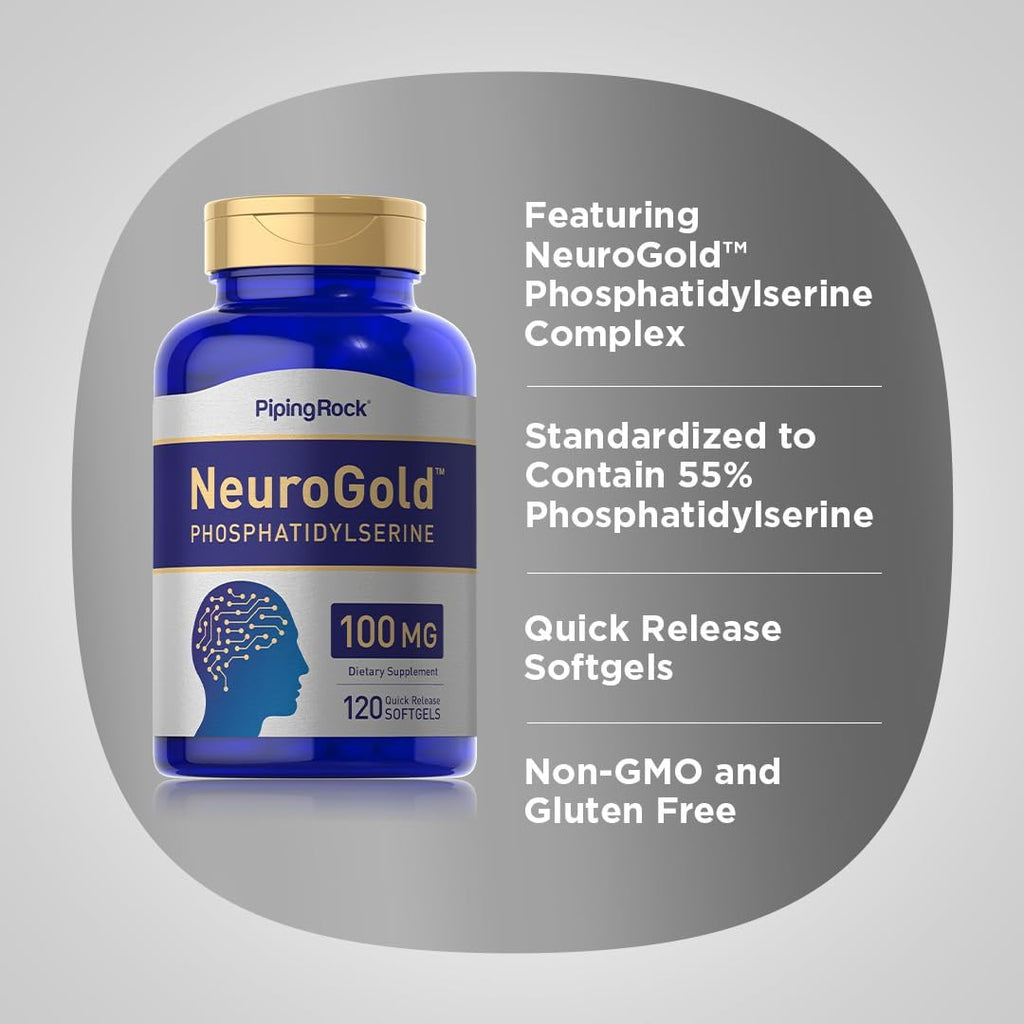 Piping Rock Fosfatidilserina 100mg | 120 Cápsulas Blandas | NeuroGold™