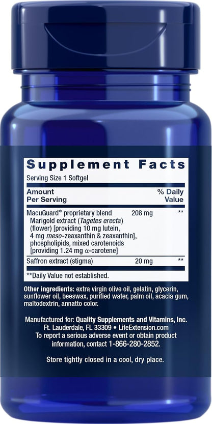 Life Extension MacuGuard Ocular Support con Azafrán, 60 cápsulas blandas (Pack de 2) – Image 2