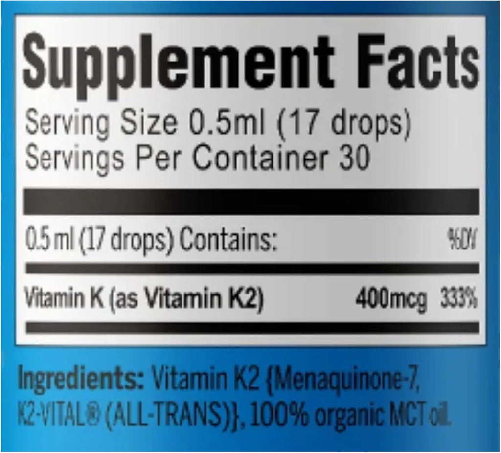 ACTIVATION Perfect K2 MK-7 - Suplemento Líquido de Vitamina K2, 15 ml