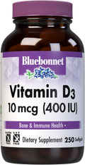BlueBonnet Vitamina D3 400 IU, Vegetable Capsules, 250 Count