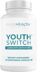 PUREHEALTH RESEARCH Youth Switch - Suplemento Antiedad para Hombres y Mujeres - 60 Cápsulas
