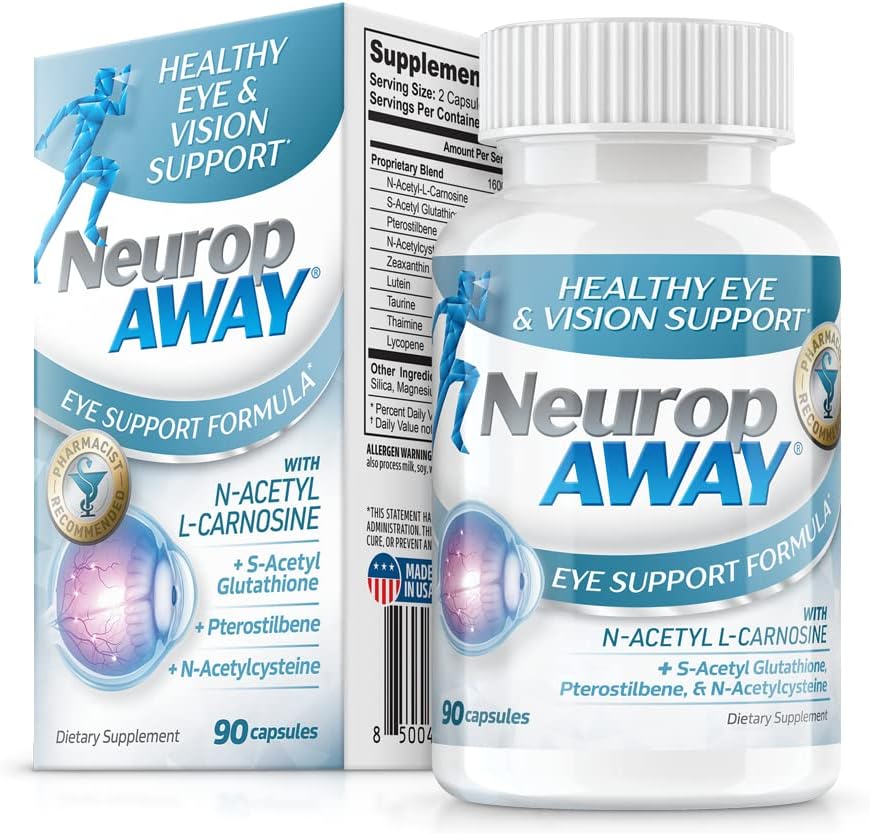 NeuropAWAY Eye Support - Suplemento Ocular con Luteína, Zeaxantina y Antioxidantes (90 Cápsulas)