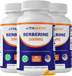 Vitamatic Berberine 500mg - 180 Cápsulas Veganas - Suplemento de Berberina