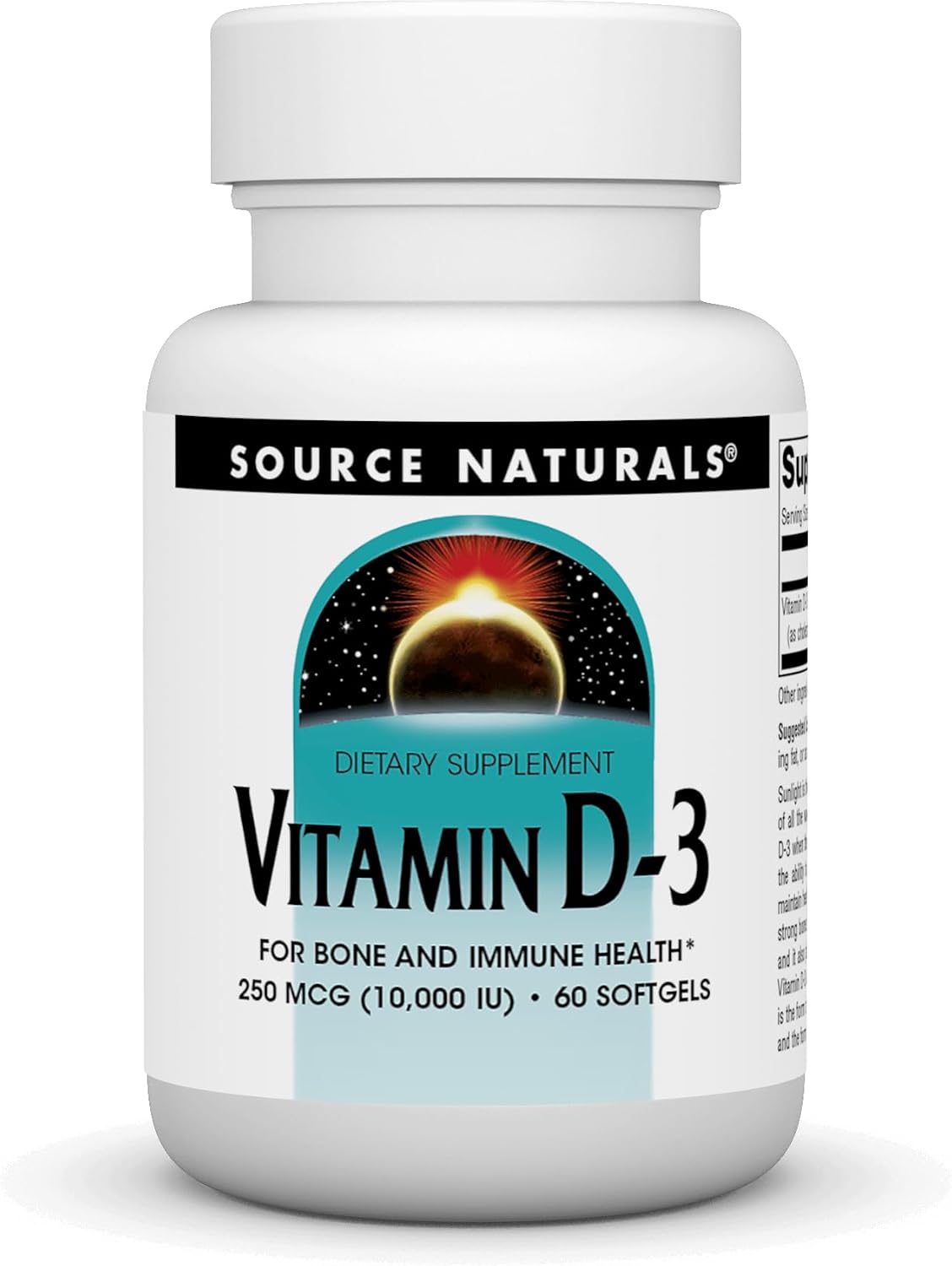 Source Naturals Vitamina D-3, 250 mcg (10.000 UI), 60 Cápsulas Blandas