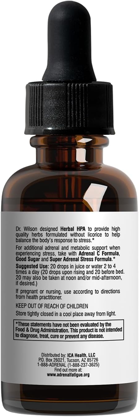 Dr. Wilson's Herbal HPA 30 ml - Hierbas Adaptógenas para Soporte Suprarrenal y Calmante