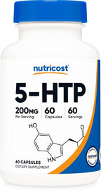 Nutricost 5-HTP 200mg, 60 Cápsulas Vegetarianas (5-Hidroxitriptófano) - No GMO y Sin Gluten