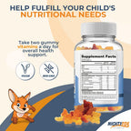 Mighty Fox Vitamins Multivitamínico en Gominolas para Niños - Sin OGM, Sin Gluten, Vegano (100 Gominolas, Paquete de 2)