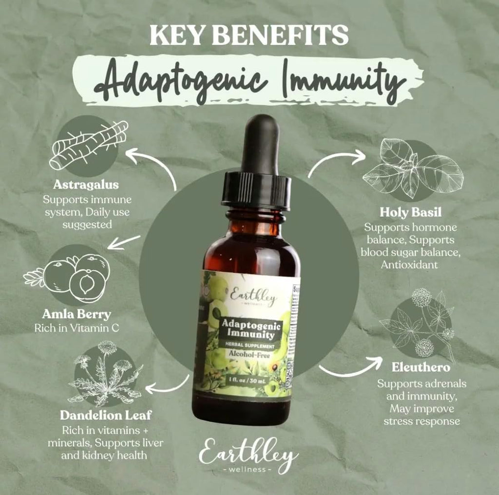 Earthley Wellness Adaptogenic Immunity - Apoyo Inmunológico con Adaptógenos (2 oz)