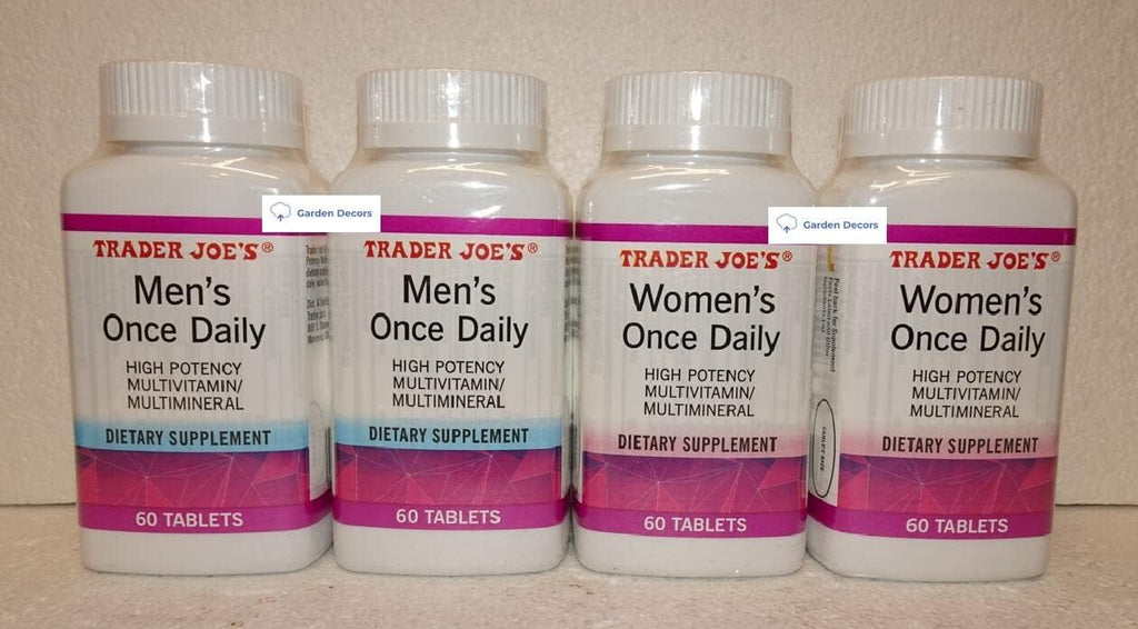 Trader Joe’s Men & Women’s Once Daily High Potency Multivitamin/Multimineral Dietary Supplement 60 Tablets (Four Bottles)