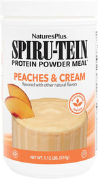NaturesPlus SPIRU-TEIN, Peaches & Cream - Proteína Vegetal en Polvo con Vitaminas y Minerales