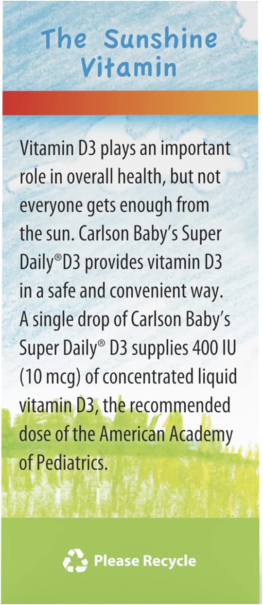 Carlson Laboratories Super Daily D3 para Bebés, 0.086 fl oz