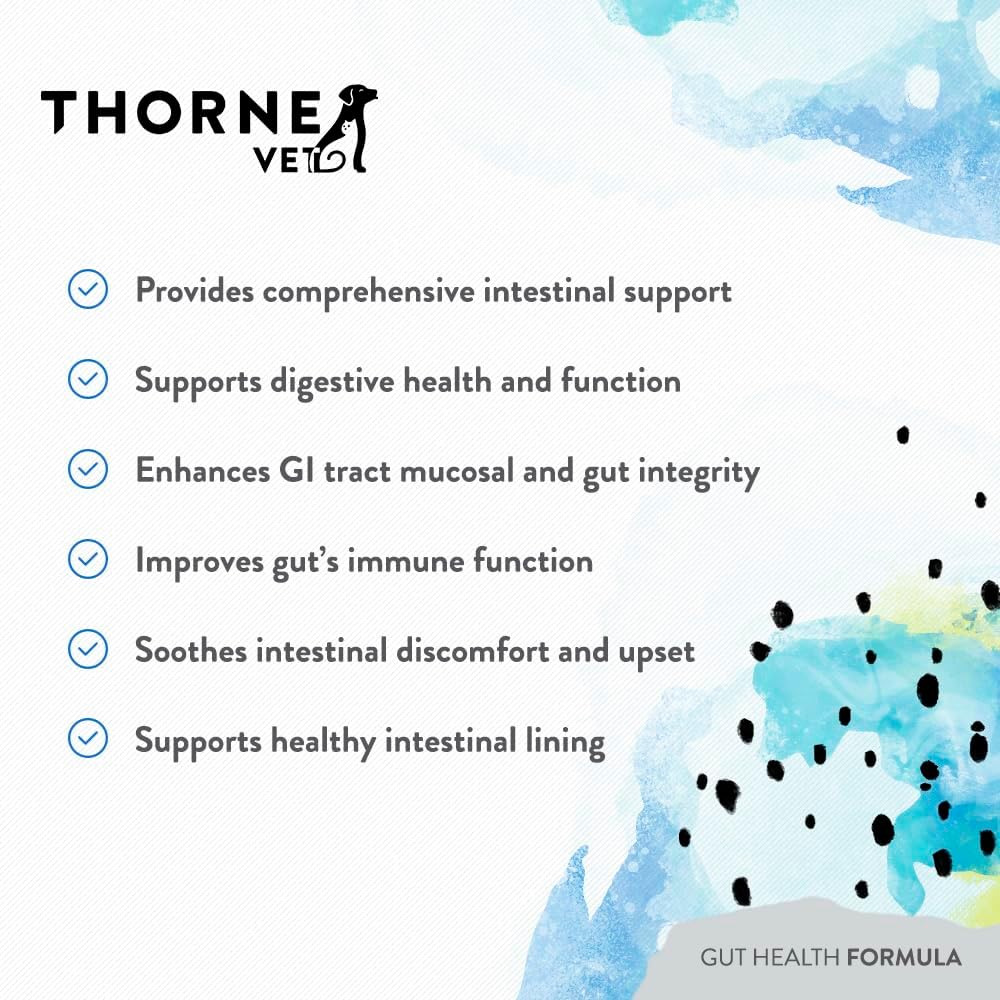ThorneVET Gut Health Formula – Soporte Gastrointestinal para Perros, Gatos y Caballos, 180 Dosis