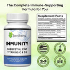 Immunity Quercetin 700 mg con Zinc, Vitamina C, Vitamina D y Cúrcuma - 100 Cápsulas Vegetales