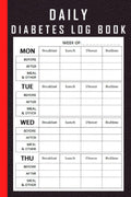 Daily Diabetes Log Book - Pocket Size: Blood Sugar Log Book | Daily Diabetic Glucose Tracker Journal Book | 4 Time Before-After (Breakfast, Lunch, ... Blood Sugar Monitoring Diary, 52 weeks