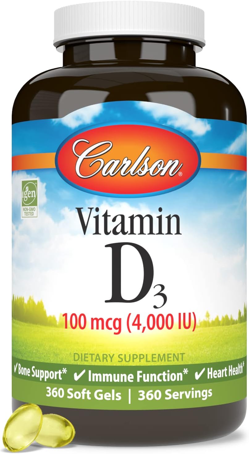 Carlson Vitamina D3 4000 UI (100 mcg) - 360 Cápsulas Blandas