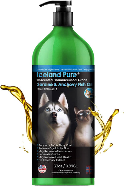 Iceland Pure Aceite de Sardina y Anchoa Omega 3 para Perros y Gatos, 1597mg, 8.75oz – Image 7
