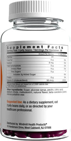 VitaDrops Vitamin D Jelly Beans - 2000 UI de Vitamina D3 - Vegano - Sin Gluten - Sabor Frutos Rojos - 90 Gomitas
