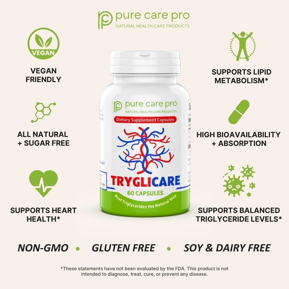 Tryglicare – Suplemento Herbal para el Equilibrio de Triglicéridos y Colesterol – 60 Cápsulas Veganas