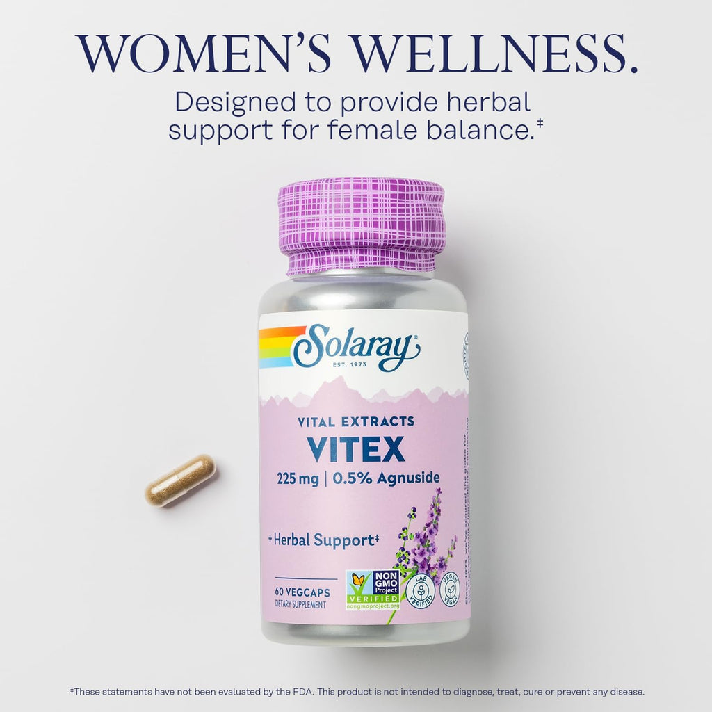 SOLARAY Vitex (Sauzgatillo) 225 mg, 60 cápsulas veganas