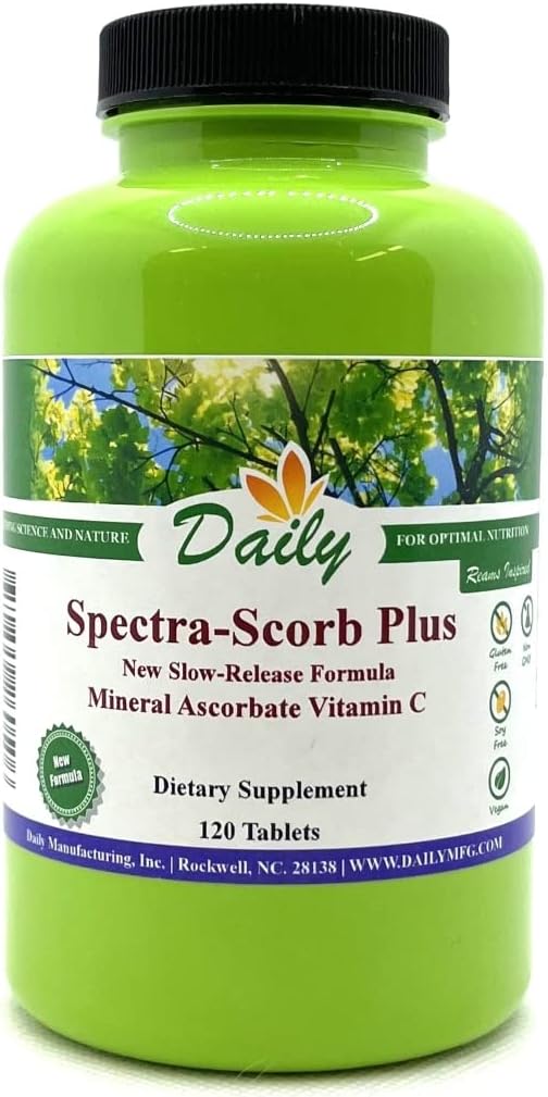 Daily Manufacturing Spectra-Scorb Plus Vitamina C en Ascorbato Mineral de Liberación Lenta, 120 Comprimidos