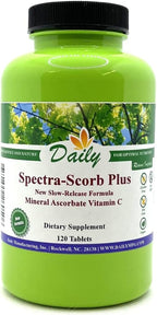 Daily Manufacturing Spectra-Scorb Plus Vitamina C en Ascorbato Mineral de Liberación Lenta, 120 Comprimidos