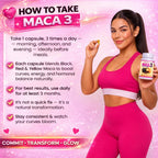 Maca 3 Cápsulas – Mezcla de Raíz de Maca Negra, Roja y Amarilla – Equilibrio Femenino y Apoyo Corporal Natural – Fórmula Herbal