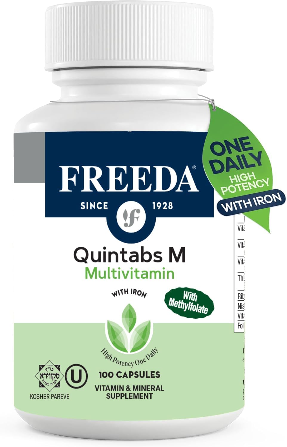FREEDA Quintabs-M Multivitamínico con Hierro – 250 Cápsulas