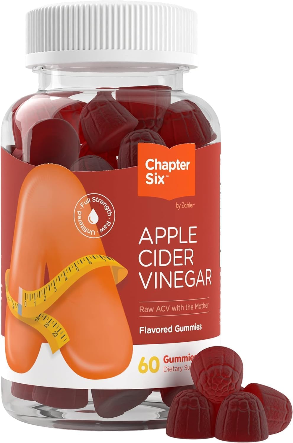 Zahler Chapter Six Apple Cider Vinegar Gummies, Apple, 60 Gummies – Image 1