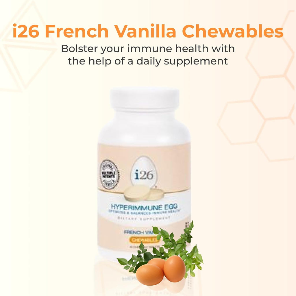Youngevity i26 Hyperimmune Egg | IgY Max French Vanilla | 45 Comprimidos Masticables