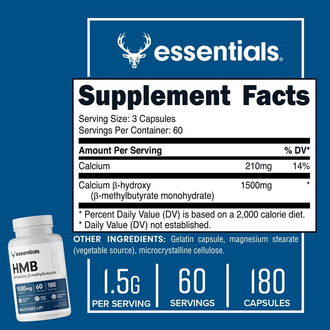 Bucked Up HMB 1500mg - 180 Cápsulas (60 Dosis)