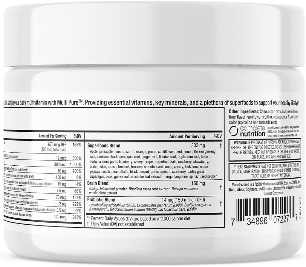Reclaim Multi Pure Lemon Lime - Mezcla Multivitamínica y Mineral en Polvo