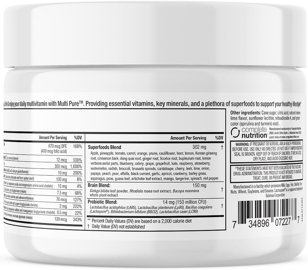 Reclaim Multi Pure Lemon Lime - Mezcla Multivitamínica y Mineral en Polvo