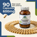 Cápsulas de Fenogreco Orgánico 600mg - 90 Cápsulas Veganas Kosher