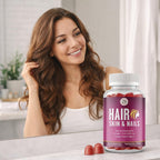 Grab The Gold Vitaminas para Cabello, Piel y Uñas | Gominolas con Biotina 6000 mcg y Colágeno | Sabor Maracuyá | Sin Gluten, No-GMO