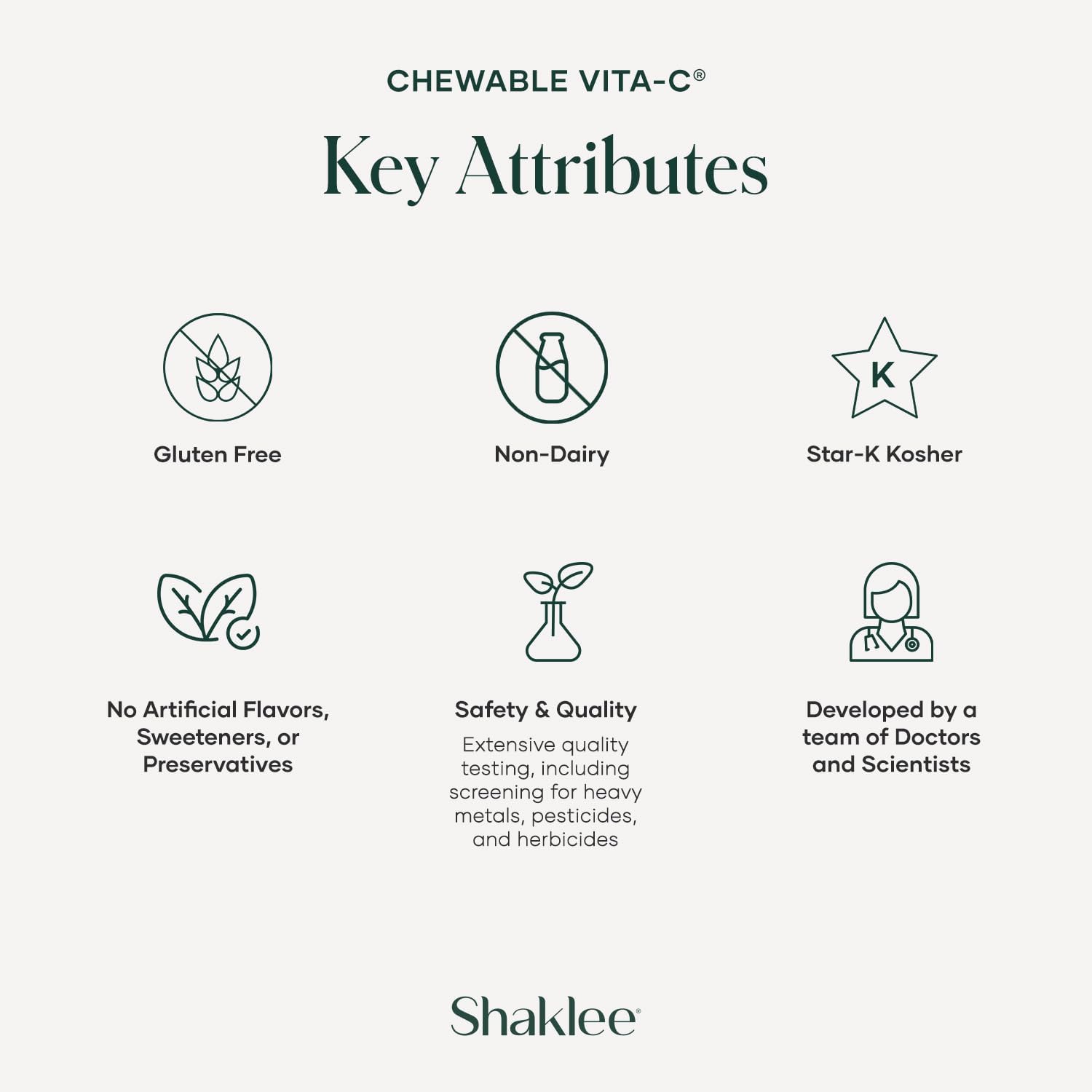 Shaklee - Chewable Vita-C 250mg - Apoyo Celular y Refuerzo Inmunitario - Comprimidos Masticables Sabor Limón - 60 Comprimidos