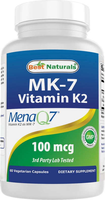 Best Naturals MK-7 100 mcg 60 Cápsulas Vegetales – Image 1