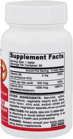 Vegan Sublingual B-12 - 1000 mcg de Metilcobalamina - Comprimidos Sublinguales