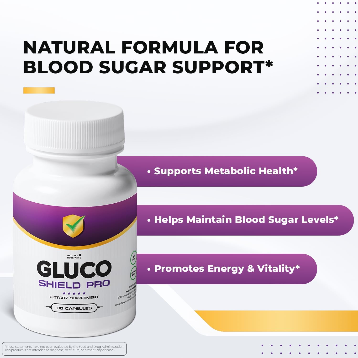 GlucoShield Pro – Vitaminas B1, B2, B6, Magnesio, Zinc y Calcio – 30 Cápsulas, Suministro para 3 Meses