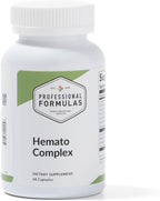 Professional Formulas Hemato Complex – Comprehensive Blood Support with Liver and Spleen Glands, Iron, B Vitamins, Folate and Astragalus – 60 Capsules
