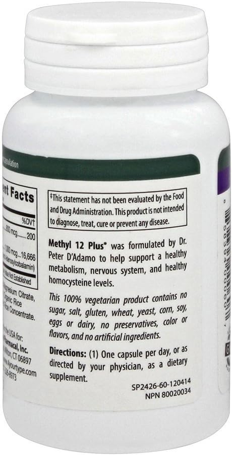 D'Adamo Personalized Nutrition Methyl 12 Plus, 60 Cápsulas