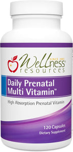 Wellness Resources Multivitamínico Prenatal Diario - 120 Cápsulas