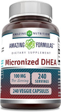 Amazing Formulas DHEA Micronizado 100 mg - 240 Cápsulas Vegetales