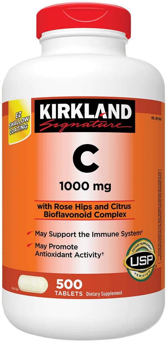 Kirkland Signature Vitamina C 1000mg con Escaramujo, 500 comprimidos (pack de 2)