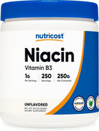 Nutricost Niacina Vitamina B3 en Polvo 500 g (2 Paquetes de 250 g) – 1 g por ración
