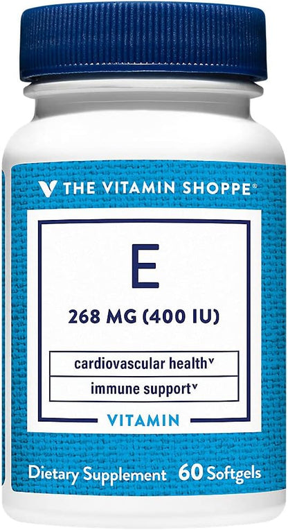 The Vitamin Shoppe Vitamina E 400 UI - Apoyo Antioxidante para la Piel y el Sistema Inmunitario (60 Softgels) – Image 1
