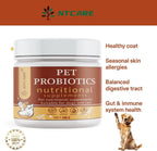 NTCARE Probióticos en Polvo para Perros y Gatos - Fórmula Veterinaria con Enzimas Digestivas y Prebióticos, 100g